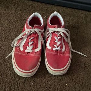 Vans old school red shoes